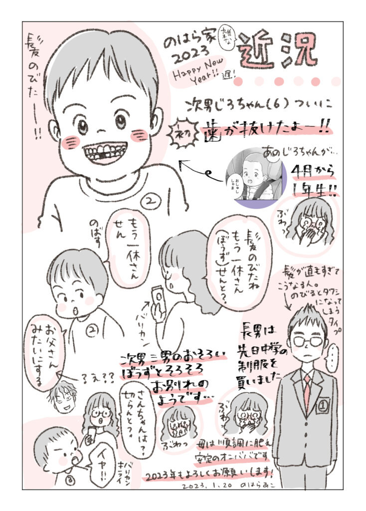 のはら家近況　2023 1