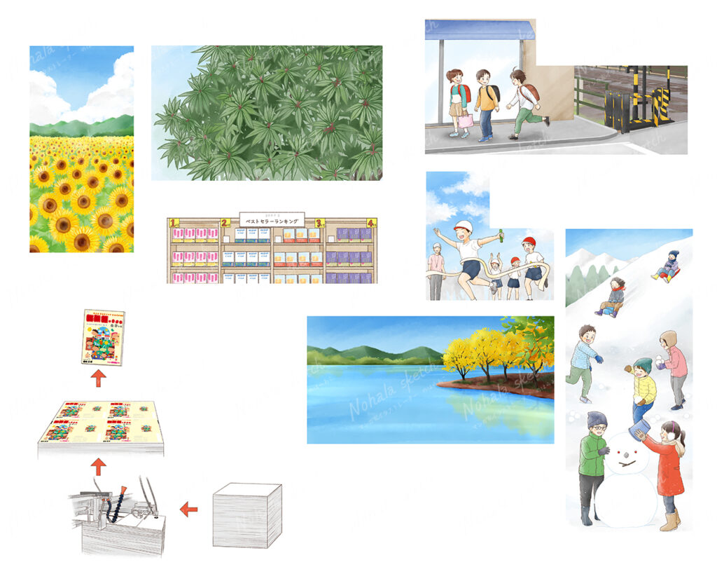 書写ノート 6年生（株式会社日本標準） 教材イラスト 制作いたしました。 -  マンガ家イラストレーターのはらあこ【教科書・教材・教育・児童書・絵本・実用書】NOHALA SKETCH