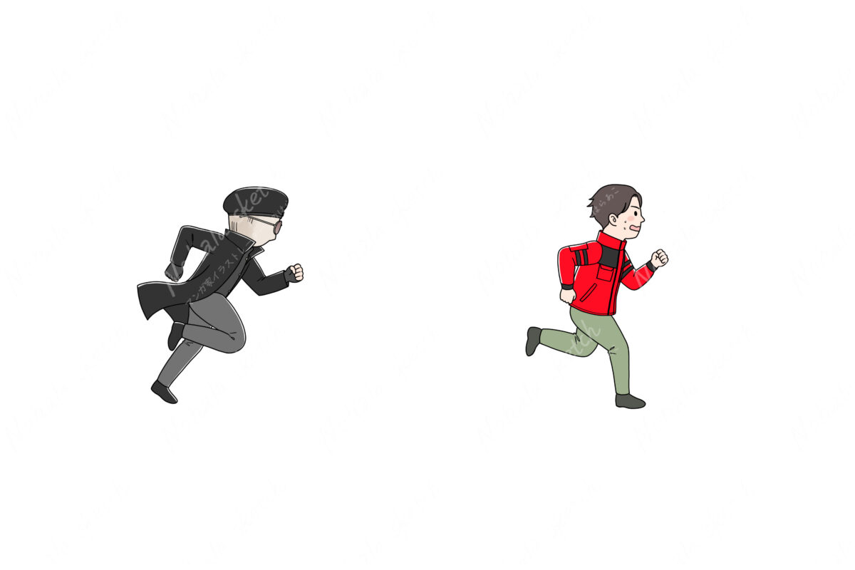 映画『ランニング・マン』ルール説明動画のイラスト
